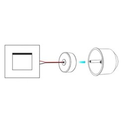 R1-1(L) 2.4GHz RF nuotolinis valdiklis veikiantis su skambučio tipo jungikliais (Push Dim)