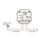 Sieninis rotorinis TRIAC LED valdiklis S1-K/BK skirtas vienos spalvos LED apšvietimo valdymui.