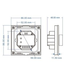 Sieninis rotorinis TRIAC LED valdiklis S1-K/WH skirtas vienos spalvos LED apšvietimo valdymui.