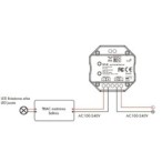 Sieninis rotorinis TRIAC LED valdiklis S1-K/WH skirtas vienos spalvos LED apšvietimo valdymui.