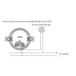 Įmontuojamas mikrobangų judesio daviklis EH-M 220V arba 12-24V + RF