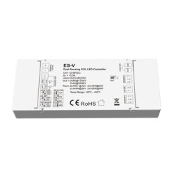 Vienos zonos (1 spalvos arba CCT) valdiklis su 2 judesio davikliais ES-V (12-48V) + Push DIM