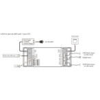 Vienos zonos (1 spalvos arba CCT) valdiklis su 2 judesio davikliais ES-V (12-48V) + Push DIM