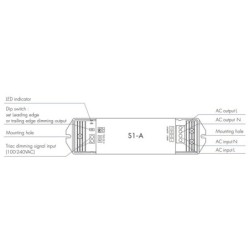 230V TRIAC pritemdymo signalo stiprintuvas S1-A 250-600W