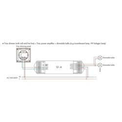 230V TRIAC pritemdymo signalo stiprintuvas S1-A 250-600W