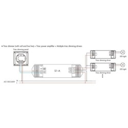 230V TRIAC pritemdymo signalo stiprintuvas S1-A 250-600W