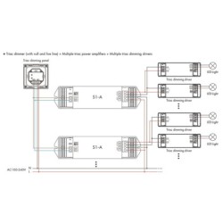 230V TRIAC pritemdymo signalo stiprintuvas S1-A 250-600W