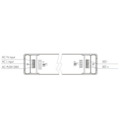 TRIAC 150W 24V pritemdomas maitinimo šaltinis su PUSH-DIM funkcija