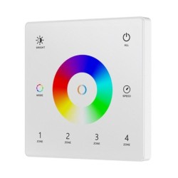 4 zonų RGB+CCT Belaidis sieninis liečiamas reguliatorius TW5-4 baltas 1xCR2032