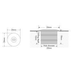Rankos mostu valdomas jungiklis 1-6cm  Kampas 15-25° reikalingas E1-L valdiklis
