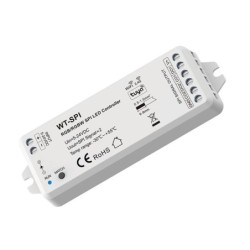 SMART WiFi skaitmeninės RGB/RGBW IC LED juostos valdiklis WT-SPI + RF 8A 5-24V IP20
