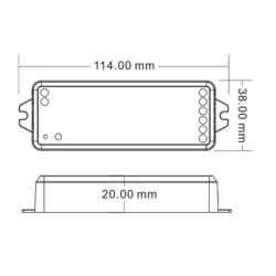SMART WiFi skaitmeninės RGB/RGBW IC LED juostos valdiklis WT-SPI + RF 8A 5-24V IP20