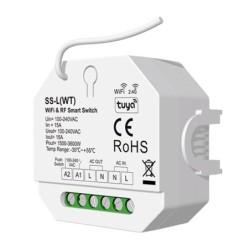Vieno kanalo 230V valdiklis S1-L(WT) be pritemdymo funkcija  + Push Key + WIFI veikia su TUYA ir SMARTLIFE