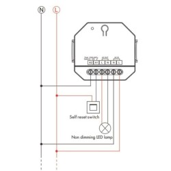 Vieno kanalo 230V valdiklis S1-L(WT) be pritemdymo funkcija  + Push Key + WIFI veikia su TUYA ir SMARTLIFE