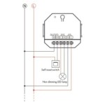 Vieno kanalo 230V valdiklis S1-L(WT) be pritemdymo funkcija  + Push Key + WIFI veikia su TUYA ir SMARTLIFE