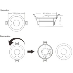 Smart TUYA WiFI įmontuojamas judesio daviklis EH-R(WT) 220V + RF