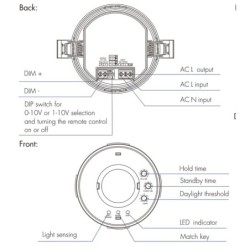 Smart TUYA WiFI įmontuojamas judesio daviklis EH-R(WT) 220V + RF