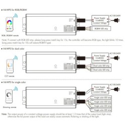 Hermetiškas IP67 nuolatinės įtampos RGB/RGBW valdiklis V4-WPS 12-36V 4x5A