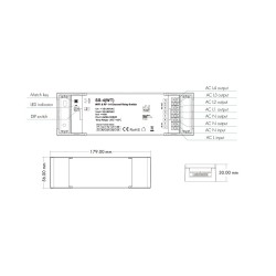 4 kanalų 230V valdiklis SS-4(WT) skirtas įjungti/išjungti  + WIFI veikia su TUYA ir SMARTLIFE