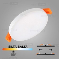 Balta įmontuojama LED panelė UNO 10W 3000K (Keičiamo skersmens)