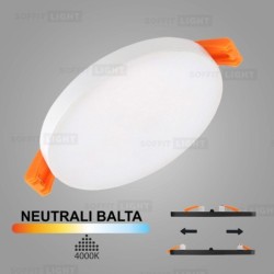 Balta įmontuojama LED panelė UNO 10W 4000K (Keičiamo skersmens)