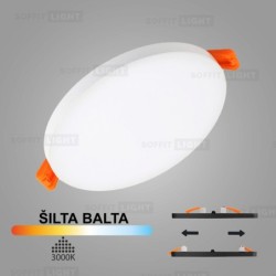 Balta įmontuojama LED panelė UNO 14W 3000K (Keičiamo skersmens)
