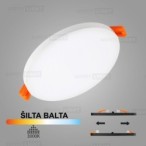 Balta įmontuojama LED panelė UNO 14W 3000K (Keičiamo skersmens)