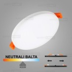 Balta įmontuojama LED panelė UNO 14W 4000K (Keičiamo skersmens)