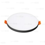 Juoda įmontuojama LED panelė UNO 20W 3000K (Keičiamo skersmens)