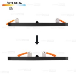 Juoda įmontuojama LED panelė UNO 20W 3000K (Keičiamo skersmens)