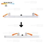 Balta kvadratinė įmontuojama LED panelė UNO 14W 3000K (Keičiamo skersmens)