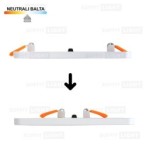 Balta kvadratinė įmontuojama LED panelė UNO 14W 4000K (Keičiamo skersmens)