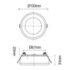 Įmontuojamas lubinis LED šviestuvas DONUT 9W 3000K 720lm Baltas IP20