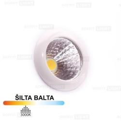 Įmontuojamas LED šviestuvas MINI 1W 3000K 80lm Baltas IP20