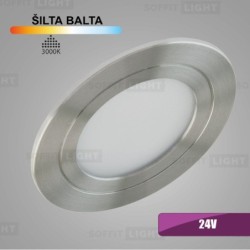 Įmontuojamas baldinis LED šviestuvas FURNI 3W 3000K 24V 210lm IP20 Satino