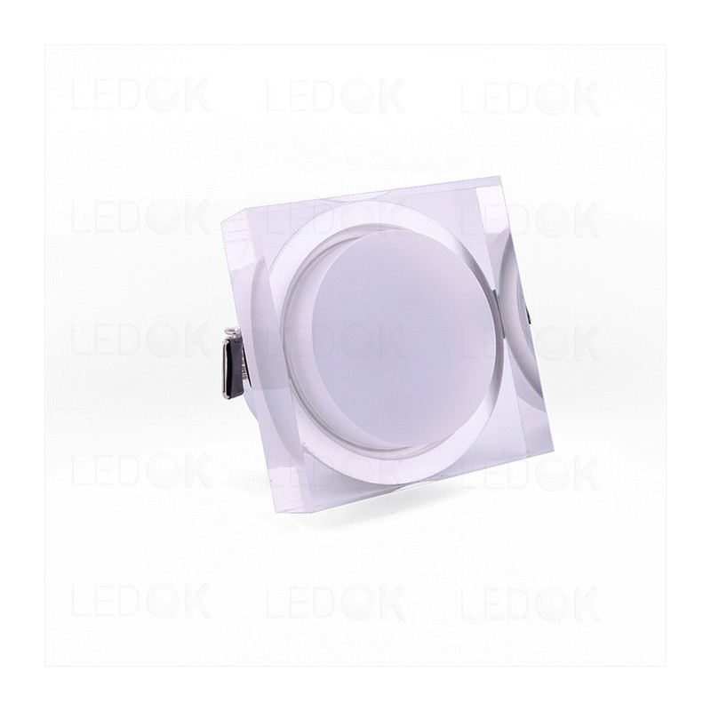 Įmontuojamas LED šviestuvas 5W šilta balta (2700K) CRYSTAL Keturkampis