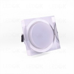 Įmontuojamas LED šviestuvas 7W šilta balta (2700K) CRYSTAL Keturkampis