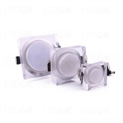 Įmontuojamas LED šviestuvas 7W šilta balta (2700K) CRYSTAL Keturkampis