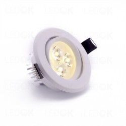 Įmontuojamas LED pakreipiamas šviestuvas 3W ultra šilta balta (2500K)