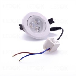 Įmontuojamas LED pakreipiamas šviestuvas 3W ultra šilta balta (2500K)
