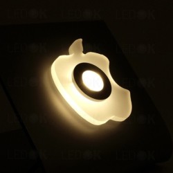 Įmontuojamas LED šviestuvas APPLE 1W šilta balta (3300K)