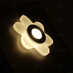 Įmontuojamas LED šviestuvas FLOWER 1W šilta balta (3300K)