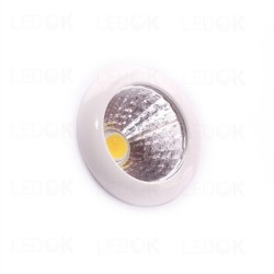Įmontuojamas LED kryptinis šviestuvas 1W šilta balta (3300K) apvalus