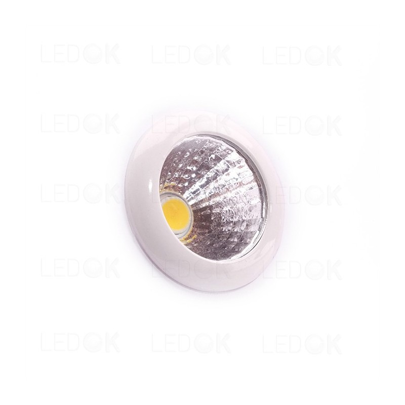 Įmontuojamas LED kryptinis šviestuvas 1W šilta balta (3300K) apvalus