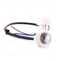 Įmontuojamas LED kryptinis šviestuvas 1W šilta balta (3300K) apvalus