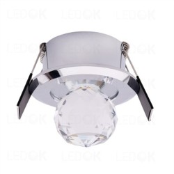 Įmontuojamas LED šviestuvas CORE 1W šilta balta (3000K) Chromo
