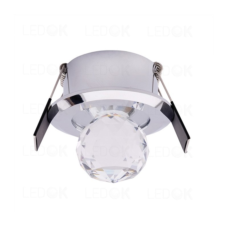 Įmontuojamas LED šviestuvas CORE 1W šilta balta (3000K) Chromo