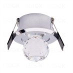 Įmontuojamas LED šviestuvas CORE 1W šilta balta (3000K) Chromo