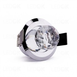 Įmontuojamas LED šviestuvas CORE 1W šilta balta (3000K) Chromo
