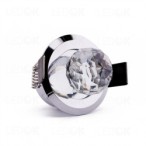 Įmontuojamas LED šviestuvas CORE 1W šilta balta (3000K) Chromo